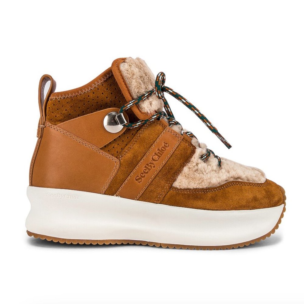 See By Chloe - Casey Boot - Natural Calf & Shearling - Sz 40